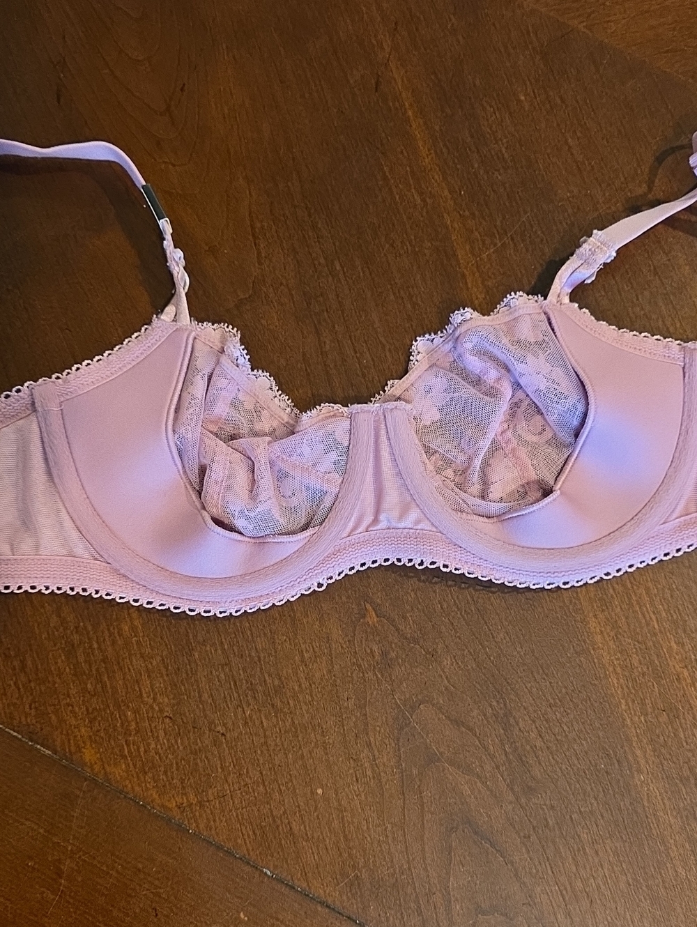 (J15) Victoria's Secret Lavender Pink Lace Underwire Bra - Picture 6 of 7